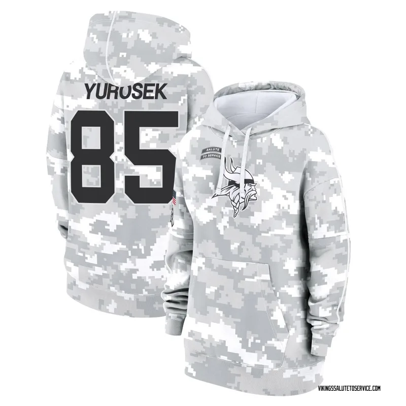 Women's Ben Yurosek Minnesota Vikings Camo Arctic 2024 Salute to Service Club Fleece Pullover Hoodie