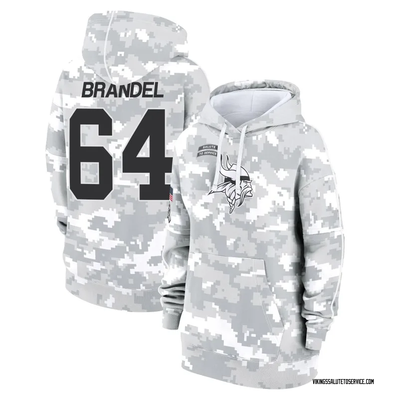 Women's Blake Brandel Minnesota Vikings Camo Arctic 2024 Salute to Service Club Fleece Pullover Hoodie