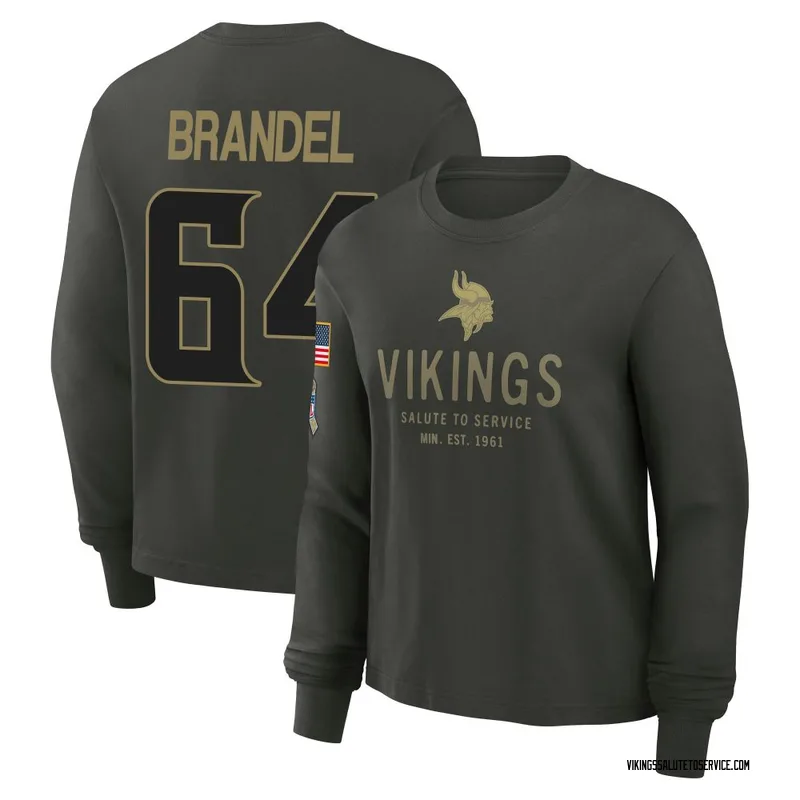 Women's Blake Brandel Minnesota Vikings Green Dark/ 2025 Salute to Service Sideline Long Sleeve T-Shirt