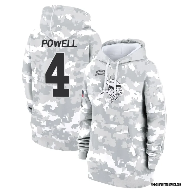 Women's Brandon Powell Minnesota Vikings Camo Arctic 2024 Salute to Service Club Fleece Pullover Hoodie