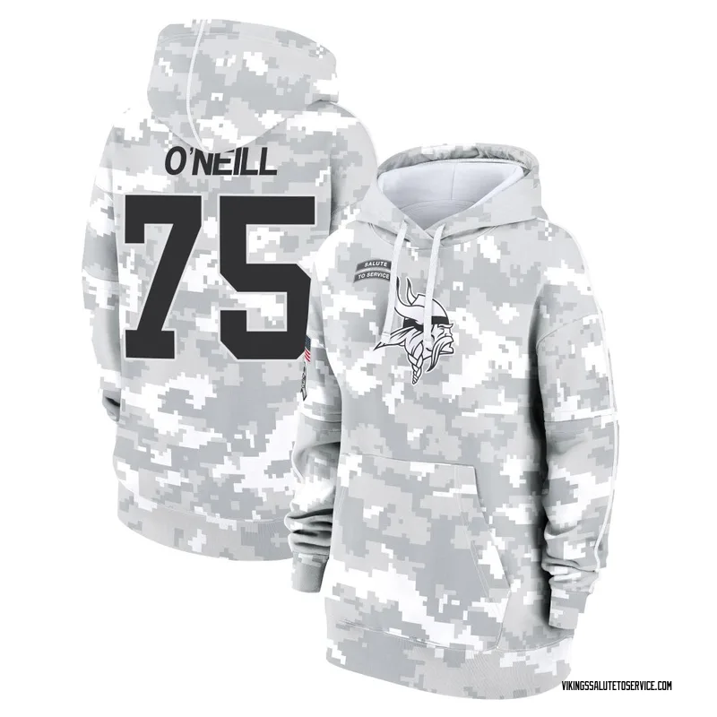 Women's Brian O'Neill Minnesota Vikings Camo Arctic 2024 Salute to Service Club Fleece Pullover Hoodie