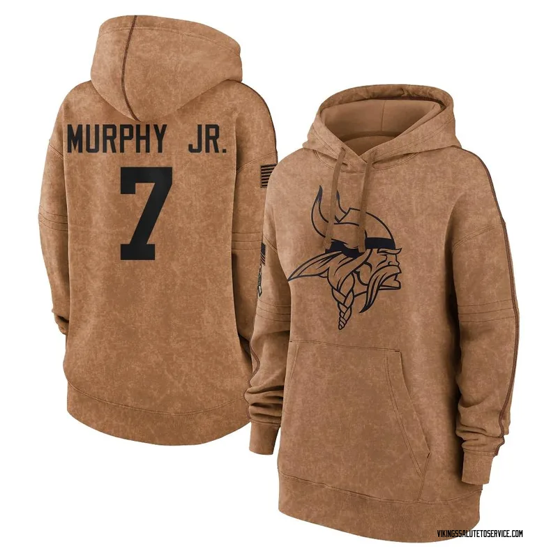 Women's Byron Murphy Jr. Minnesota Vikings Brown 2023 Salute To Service Pullover Hoodie