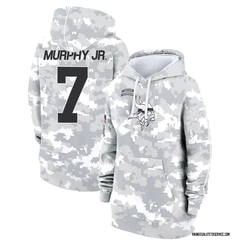 Women's Byron Murphy Jr. Minnesota Vikings Camo Arctic 2024 Salute to Service Club Fleece Pullover Hoodie
