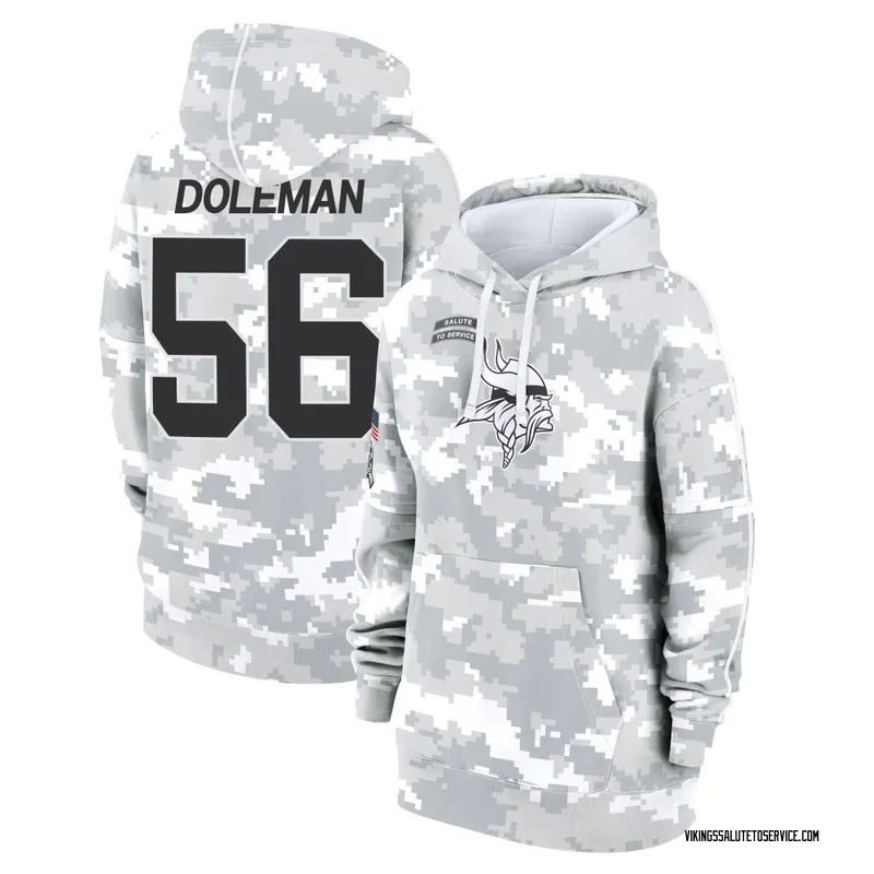 Women's Chris Doleman Minnesota Vikings Camo Arctic 2024 Salute to Service Club Fleece Pullover Hoodie