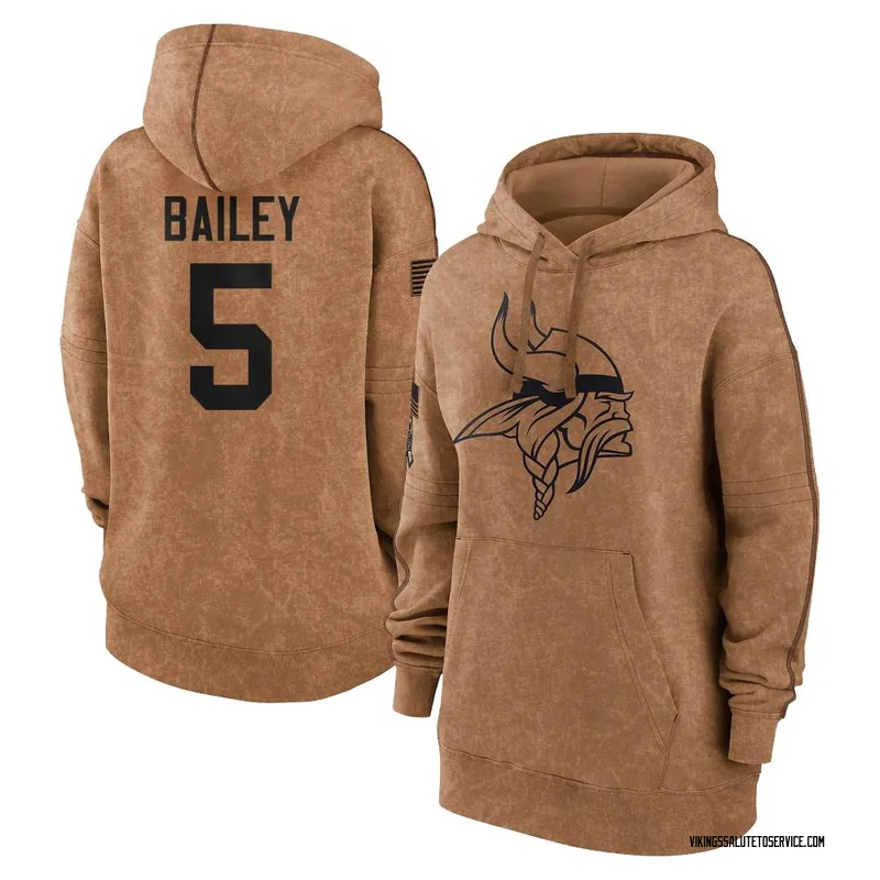 Women's Dan Bailey Minnesota Vikings Brown 2023 Salute To Service Pullover Hoodie
