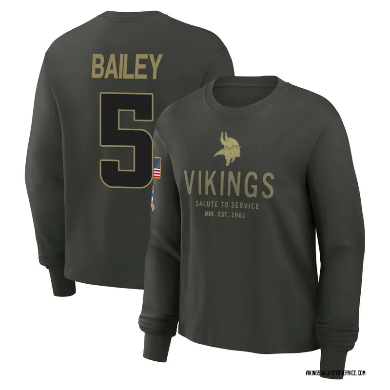 Women's Dan Bailey Minnesota Vikings Green Dark/ 2025 Salute to Service Sideline Long Sleeve T-Shirt