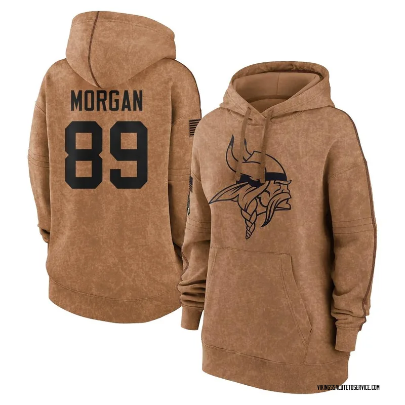 Women's David Morgan Minnesota Vikings Brown 2023 Salute To Service Pullover Hoodie
