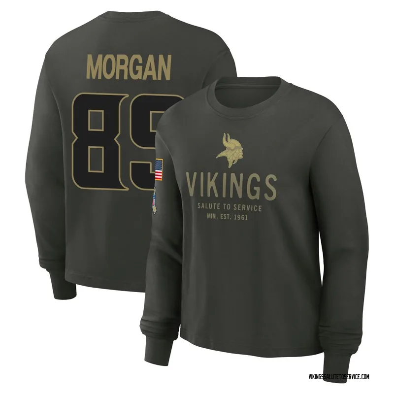 Women's David Morgan Minnesota Vikings Green Dark/ 2025 Salute to Service Sideline Long Sleeve T-Shirt