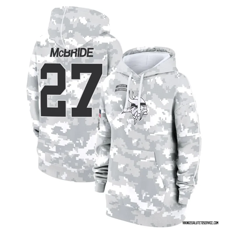 Women's DeWayne McBride Minnesota Vikings Camo Arctic 2024 Salute to Service Club Fleece Pullover Hoodie