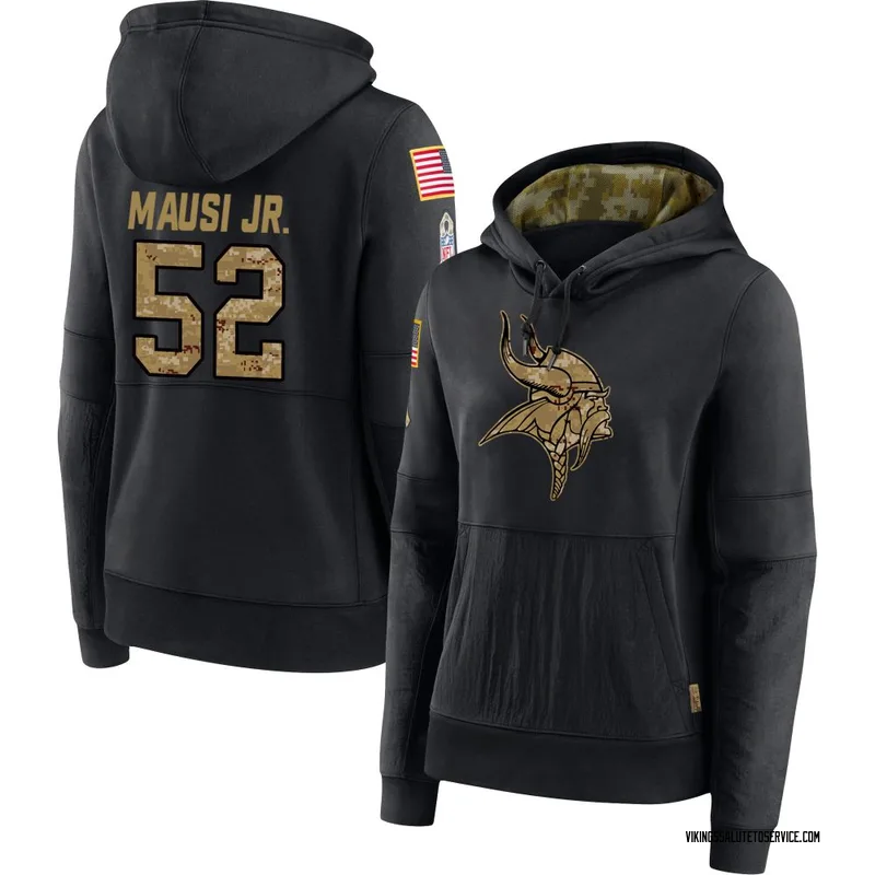 Women's Dorian Mausi Jr. Minnesota Vikings Black 2020 Salute to Service Sideline Performance Pullover Hoodie
