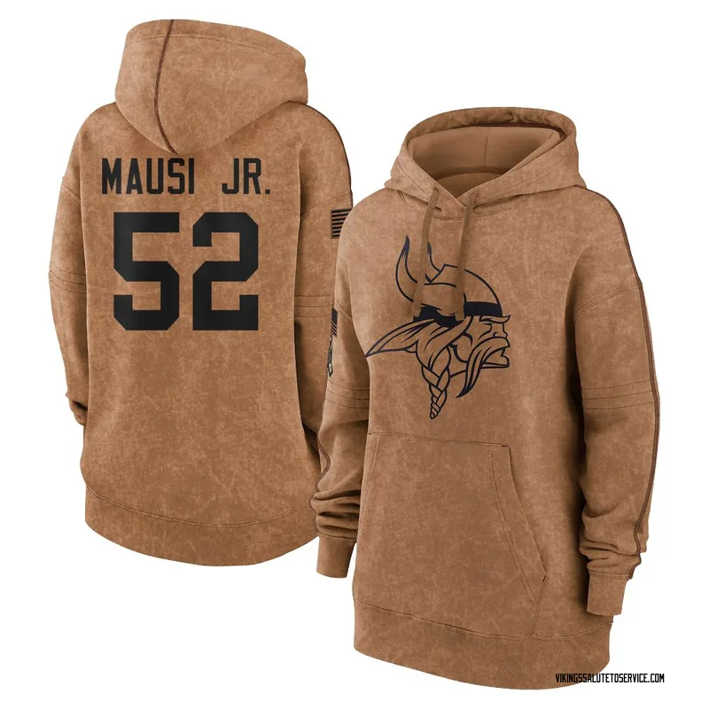 Women's Dorian Mausi Jr. Minnesota Vikings Brown 2023 Salute To Service Pullover Hoodie