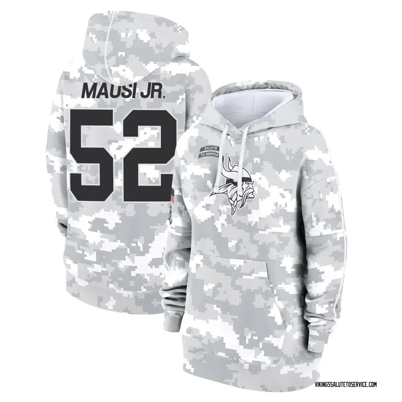 Women's Dorian Mausi Jr. Minnesota Vikings Camo Arctic 2024 Salute to Service Club Fleece Pullover Hoodie
