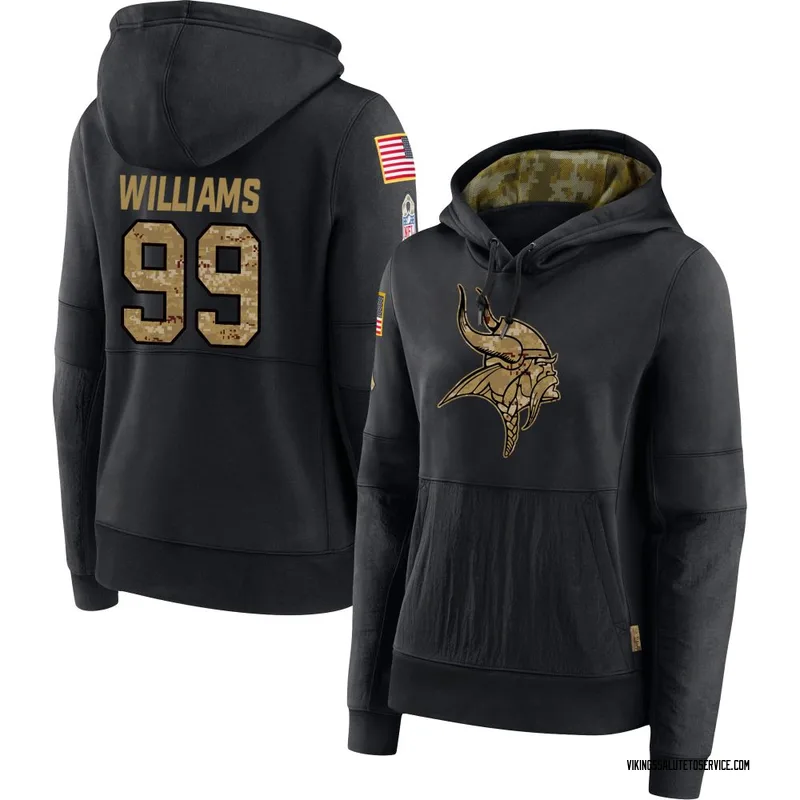 Women's Elijah Williams Minnesota Vikings Black 2020 Salute to Service Sideline Performance Pullover Hoodie