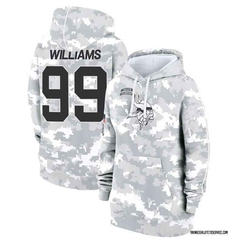 Women's Elijah Williams Minnesota Vikings Camo Arctic 2024 Salute to Service Club Fleece Pullover Hoodie