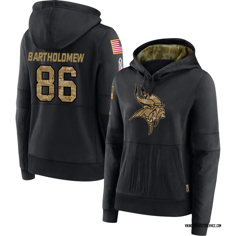 Women's Gavin Bartholomew Minnesota Vikings Black 2020 Salute to Service Sideline Performance Pullover Hoodie