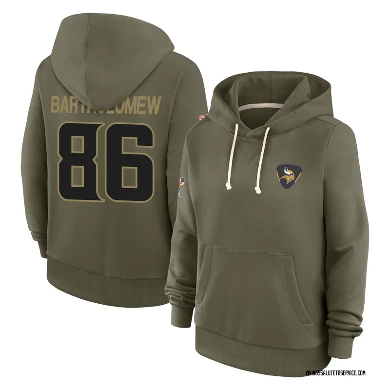 Women's Gavin Bartholomew Minnesota Vikings Olive 2025 Salute to Service Hoodie