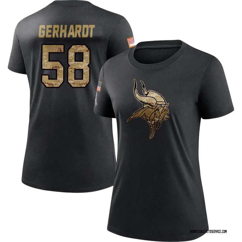 Women's Gavin Gerhardt Minnesota Vikings Black 2020 Salute To Service Performance T-Shirt