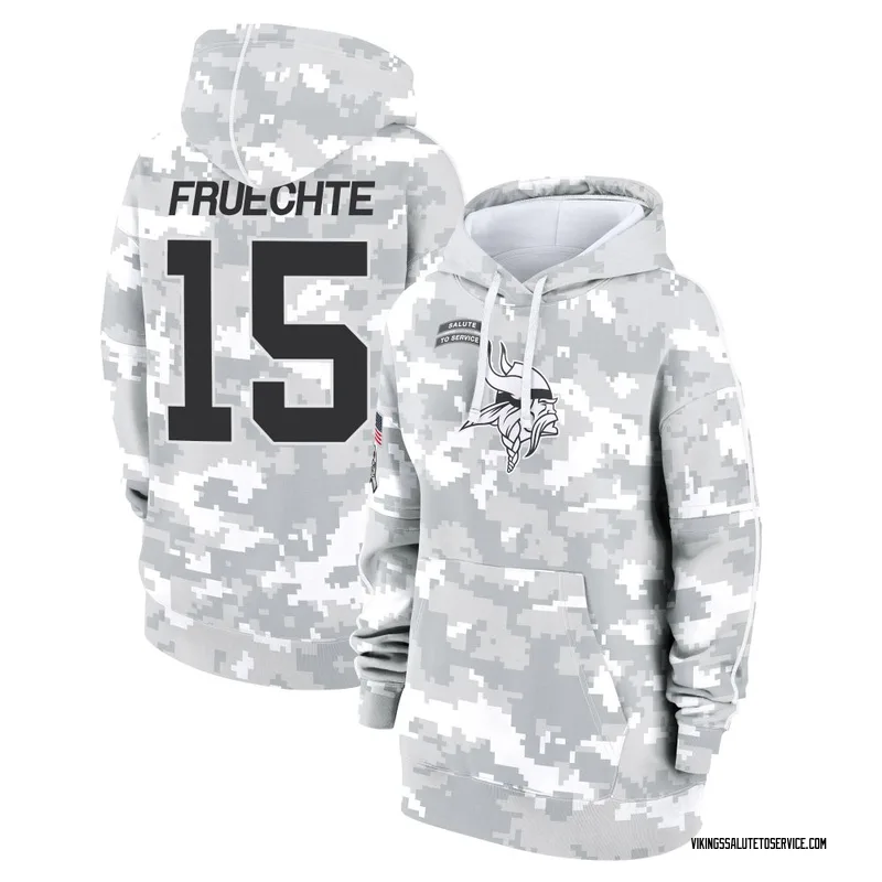 Women's Isaac Fruechte Minnesota Vikings Camo Arctic 2024 Salute to Service Club Fleece Pullover Hoodie