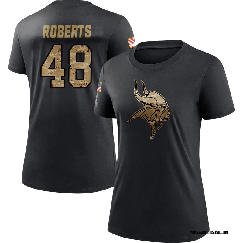 Women's Jacob Roberts Minnesota Vikings Black 2020 Salute To Service Performance T-Shirt