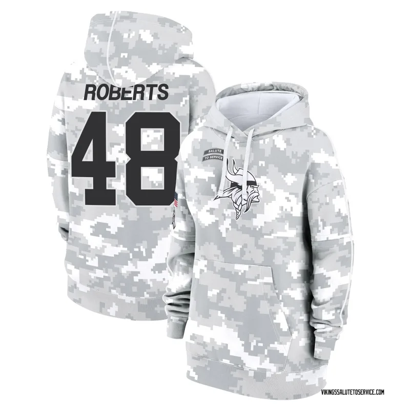 Women's Jacob Roberts Minnesota Vikings Camo Arctic 2024 Salute to Service Club Fleece Pullover Hoodie