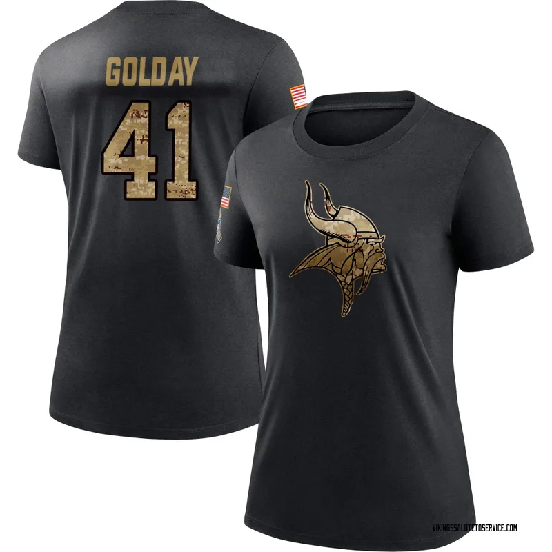 Women's Jake Golday Minnesota Vikings Black 2020 Salute To Service Performance T-Shirt