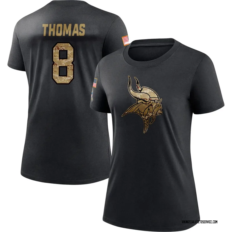 Women's Jakobe Thomas Minnesota Vikings Black 2020 Salute To Service Performance T-Shirt