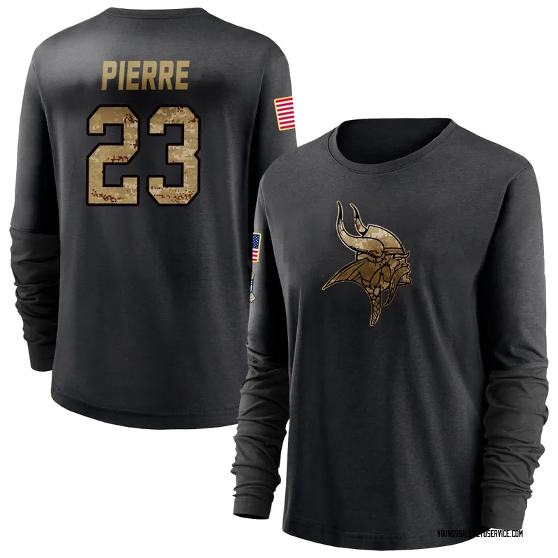 Women's James Pierre Minnesota Vikings Black 2020 Salute To Service Sideline Performance Long Sleeve T-Shirt