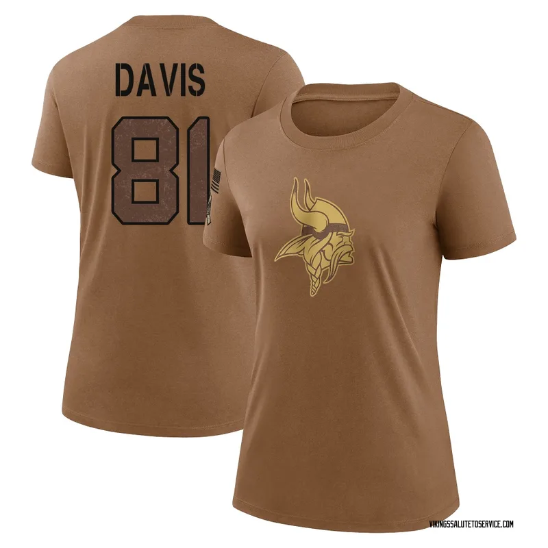 Women's Joaquin Davis Minnesota Vikings Legend Brown 2023 Salute To Service Performance T-Shirt