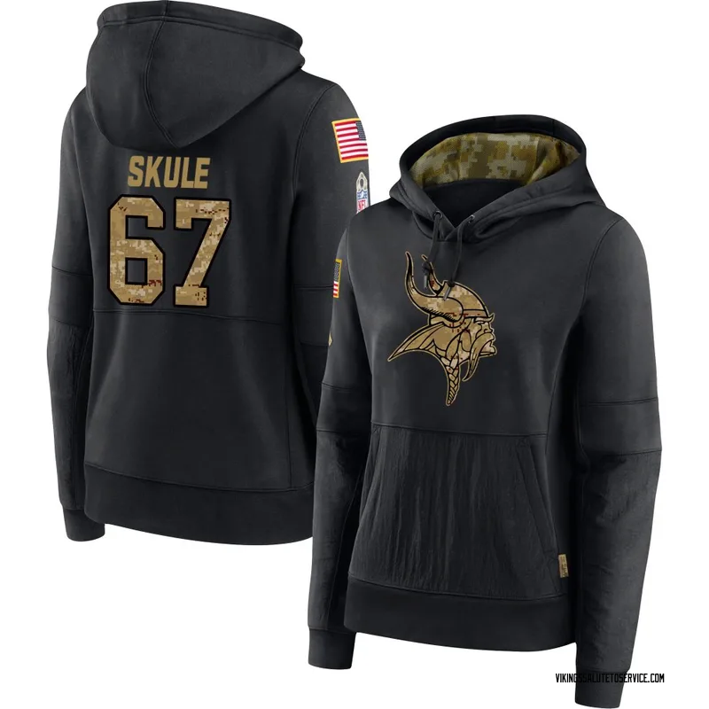 Women's Justin Skule Minnesota Vikings Black 2020 Salute to Service Sideline Performance Pullover Hoodie