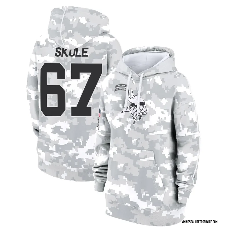 Women's Justin Skule Minnesota Vikings Camo Arctic 2024 Salute to Service Club Fleece Pullover Hoodie