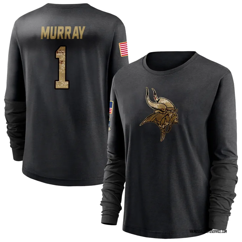 Women's Kyler Murray Minnesota Vikings Black 2020 Salute To Service Sideline Performance Long Sleeve T-Shirt