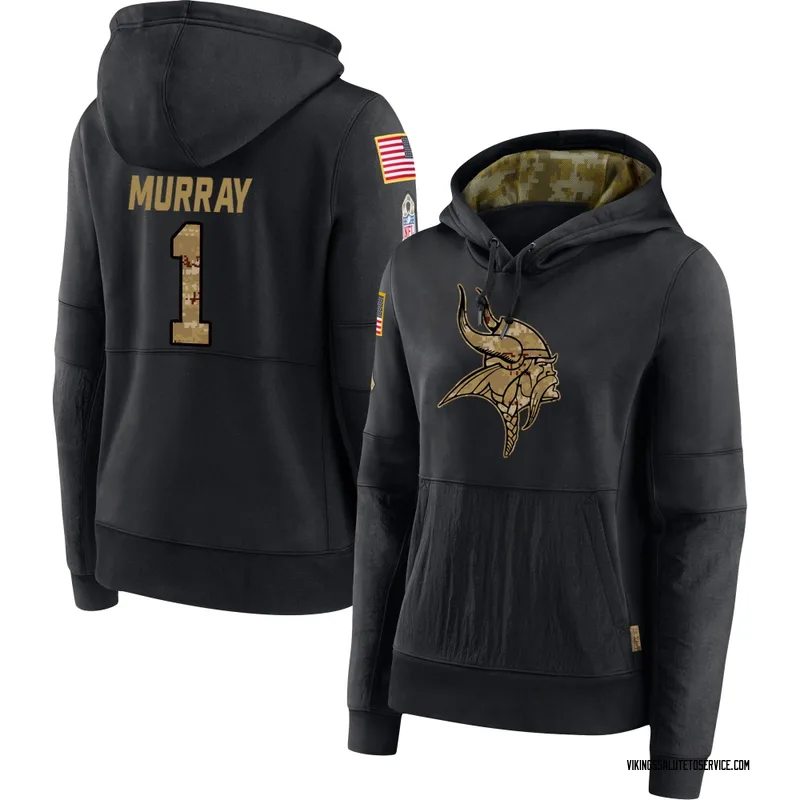 Women's Kyler Murray Minnesota Vikings Black 2020 Salute to Service Sideline Performance Pullover Hoodie