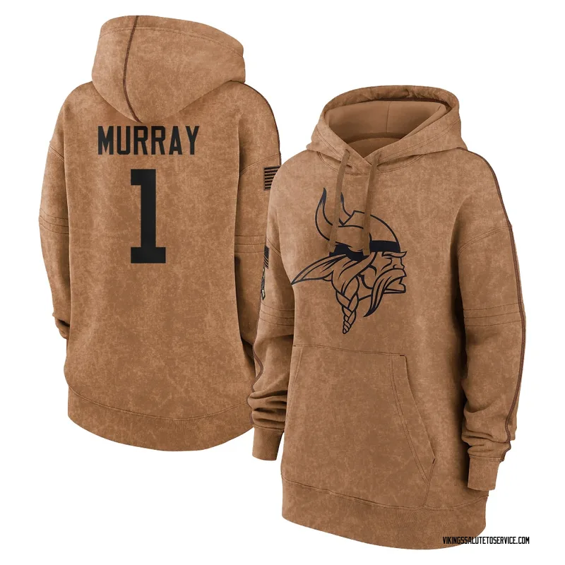 Women's Kyler Murray Minnesota Vikings Brown 2023 Salute To Service Pullover Hoodie