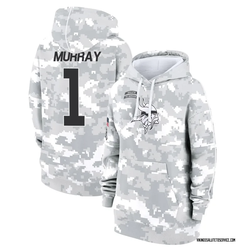 Women's Kyler Murray Minnesota Vikings Camo Arctic 2024 Salute to Service Club Fleece Pullover Hoodie