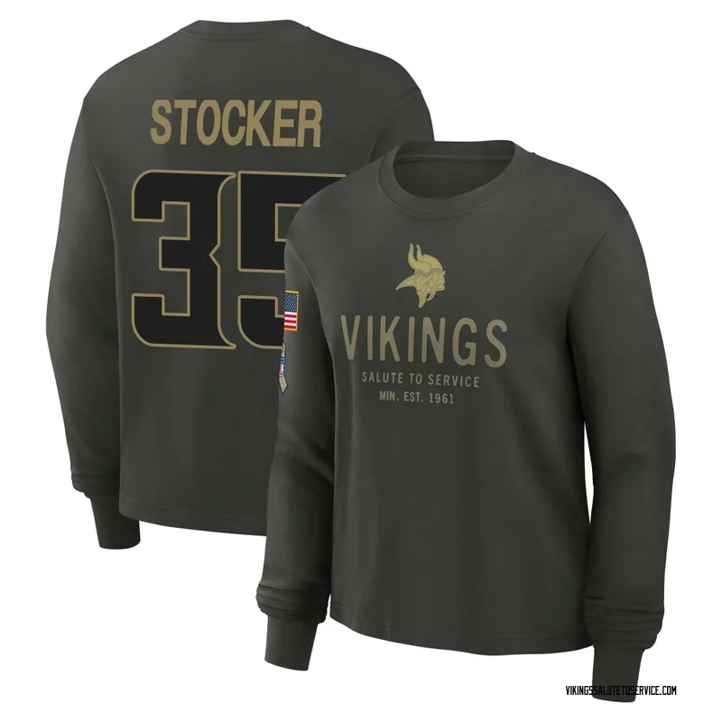 Women's Luke Stocker Minnesota Vikings Green Dark/ 2025 Salute to Service Sideline Long Sleeve T-Shirt