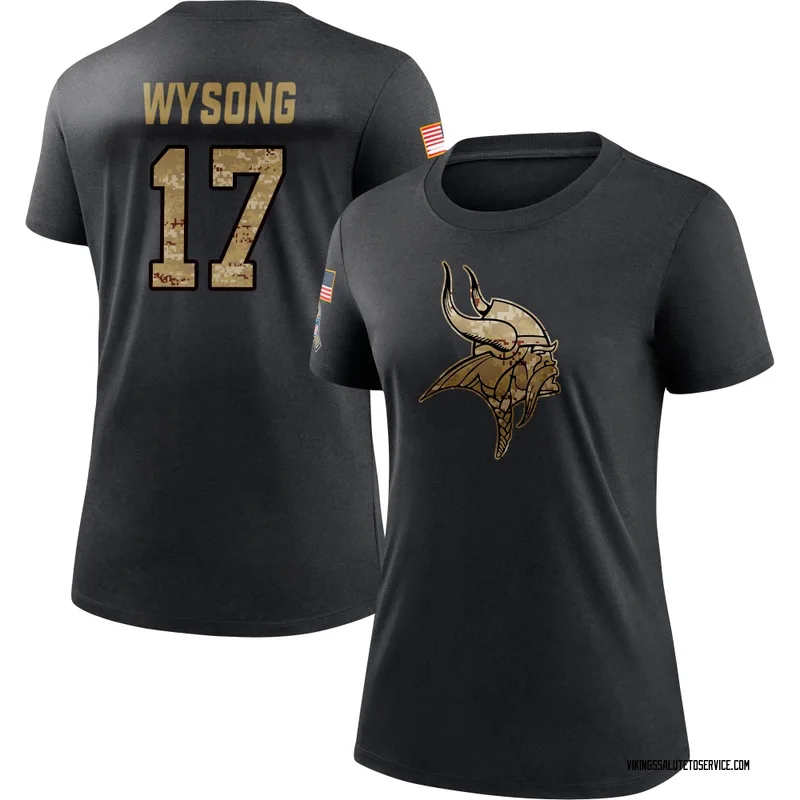 Women's Luke Wysong Minnesota Vikings Black 2020 Salute To Service Performance T-Shirt