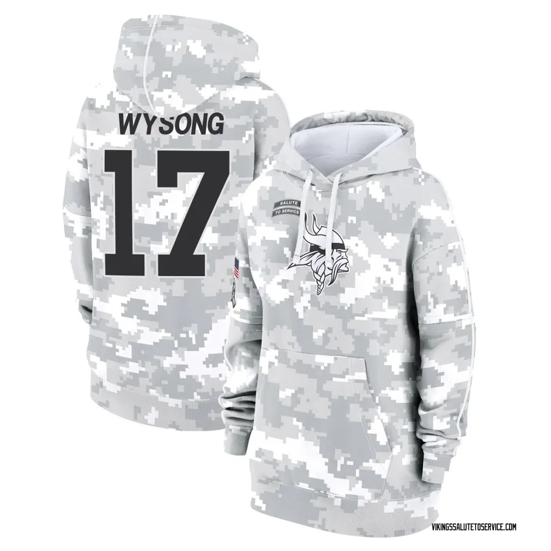 Women's Luke Wysong Minnesota Vikings Camo Arctic 2024 Salute to Service Club Fleece Pullover Hoodie