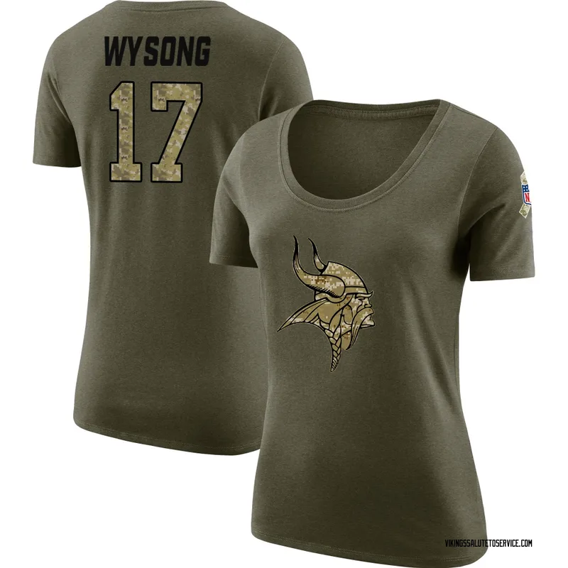 Women's Luke Wysong Minnesota Vikings Legend Olive Salute to Service Scoop Neck T-Shirt