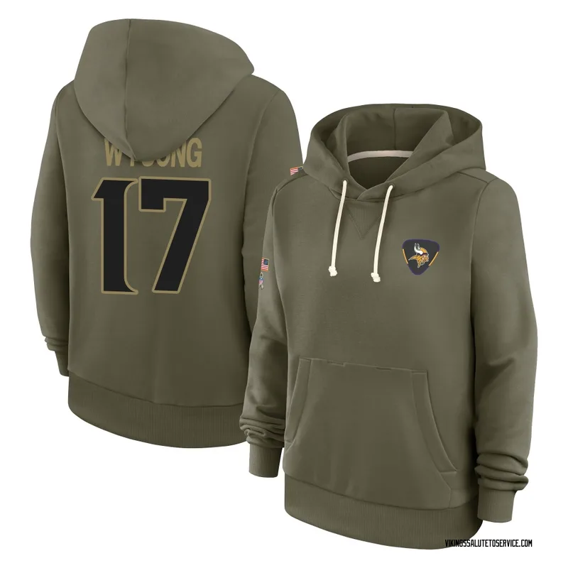 Women's Luke Wysong Minnesota Vikings Olive 2025 Salute to Service Hoodie