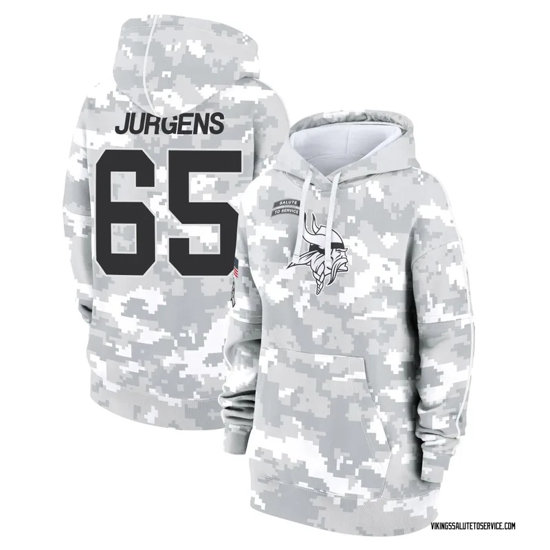 Women's Michael Jurgens Minnesota Vikings Camo Arctic 2024 Salute to Service Club Fleece Pullover Hoodie