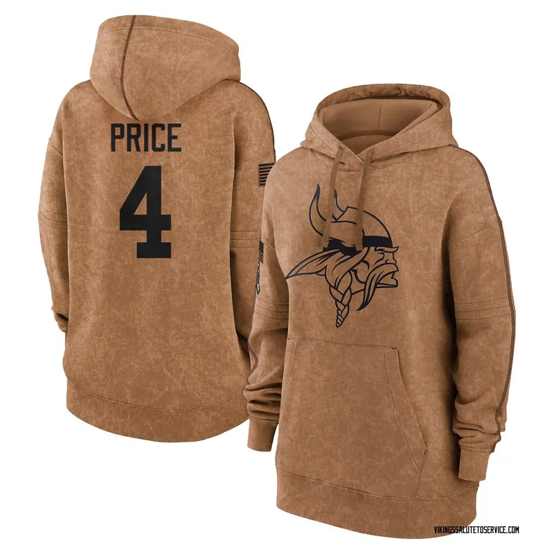 Women's Myles Price Minnesota Vikings Brown 2023 Salute To Service Pullover Hoodie