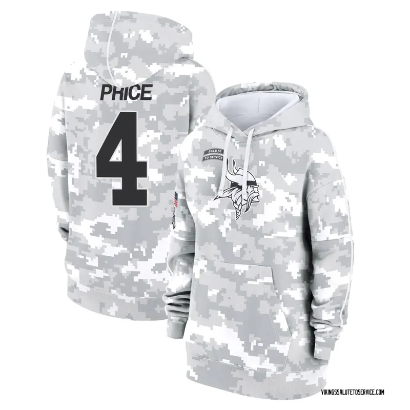 Women's Myles Price Minnesota Vikings Camo Arctic 2024 Salute to Service Club Fleece Pullover Hoodie