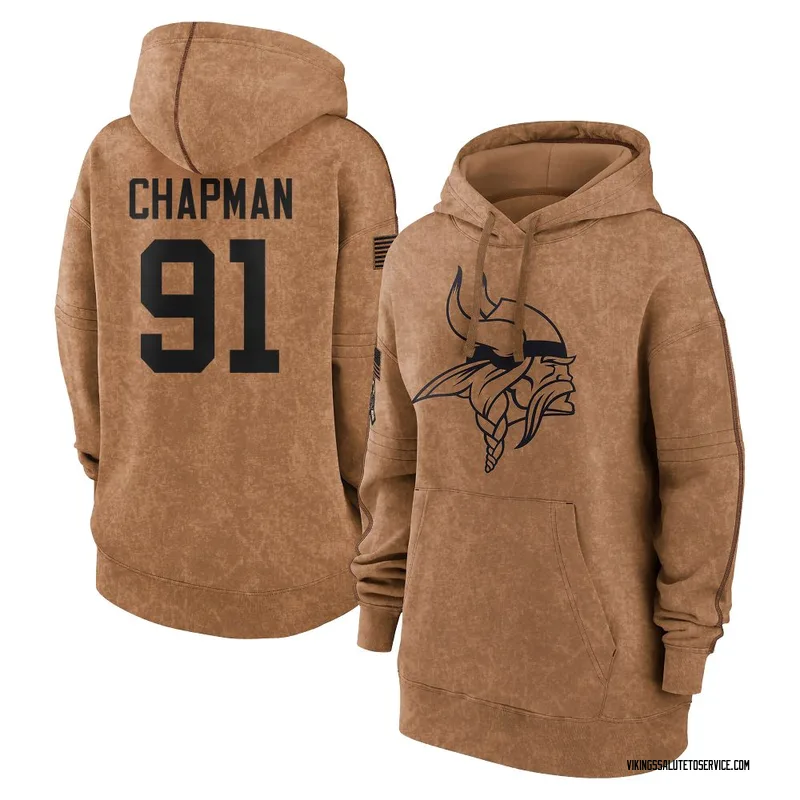 Women's Oscar Chapman Minnesota Vikings Brown 2023 Salute To Service Pullover Hoodie