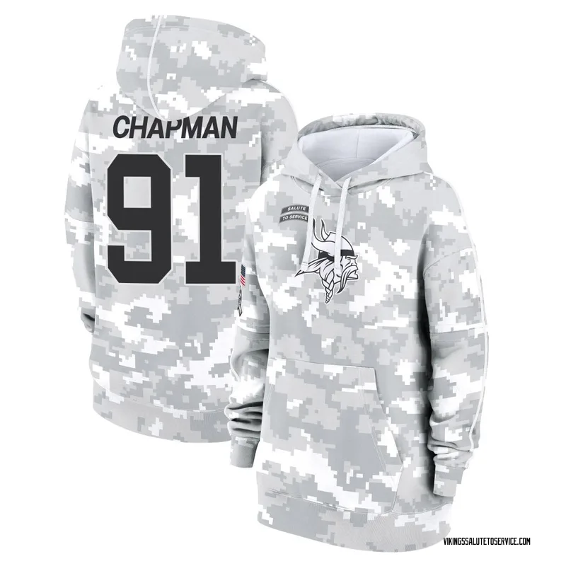 Women's Oscar Chapman Minnesota Vikings Camo Arctic 2024 Salute to Service Club Fleece Pullover Hoodie