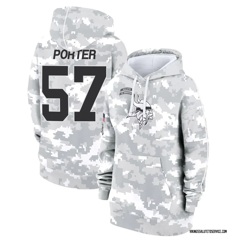 Women's Owen Porter Minnesota Vikings Camo Arctic 2024 Salute to Service Club Fleece Pullover Hoodie