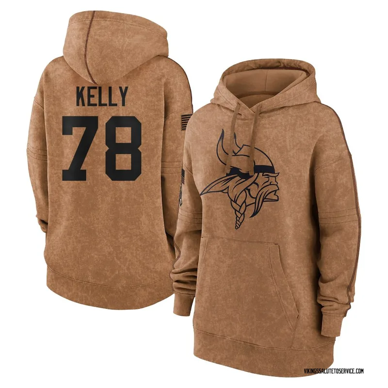 Women's Ryan Kelly Minnesota Vikings Brown 2023 Salute To Service Pullover Hoodie