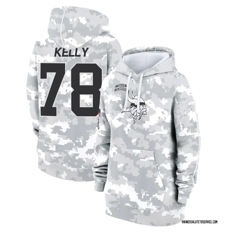 Women's Ryan Kelly Minnesota Vikings Camo Arctic 2024 Salute to Service Club Fleece Pullover Hoodie