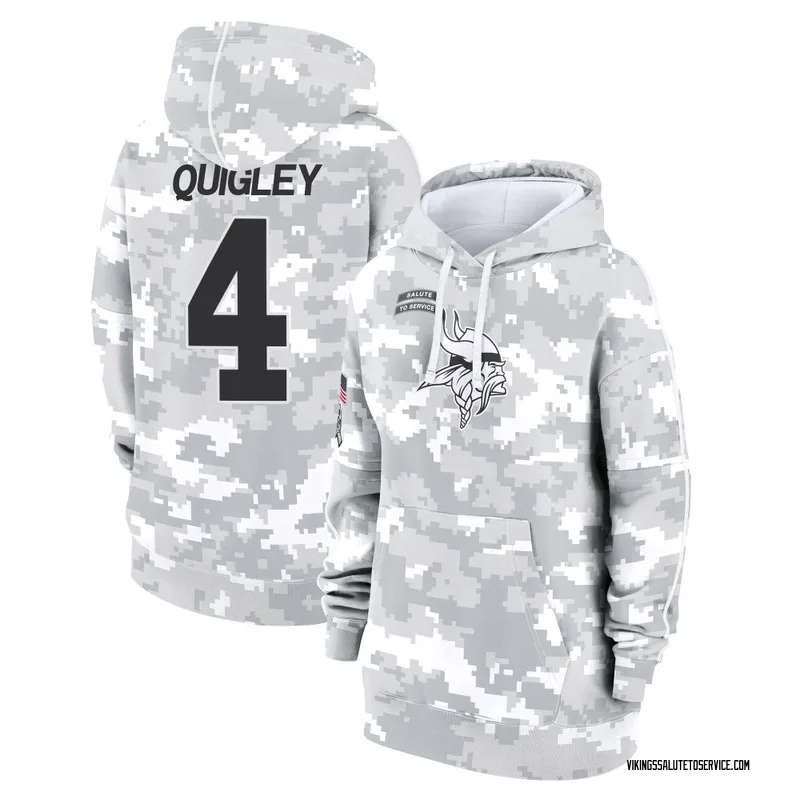Women's Ryan Quigley Minnesota Vikings Camo Arctic 2024 Salute to Service Club Fleece Pullover Hoodie
