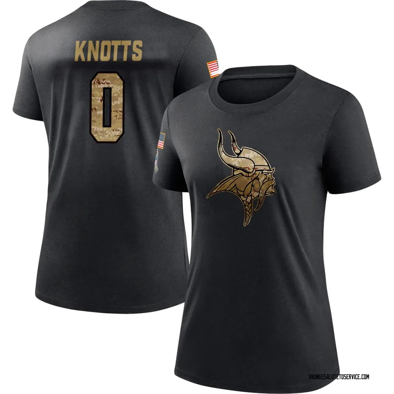Women's Shaleak Knotts Minnesota Vikings Black 2020 Salute To Service Performance T-Shirt