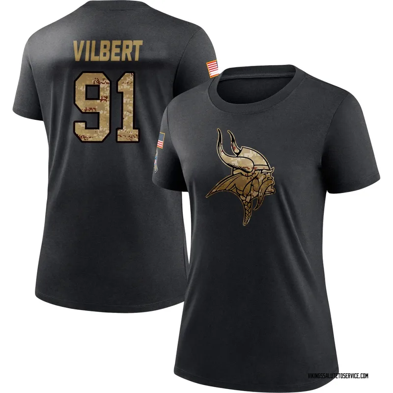 Women's Smith Vilbert Minnesota Vikings Black 2020 Salute To Service Performance T-Shirt